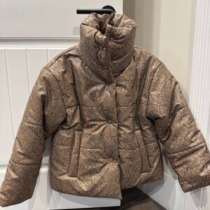 Nanushka Snakeskin Puffer Jacket